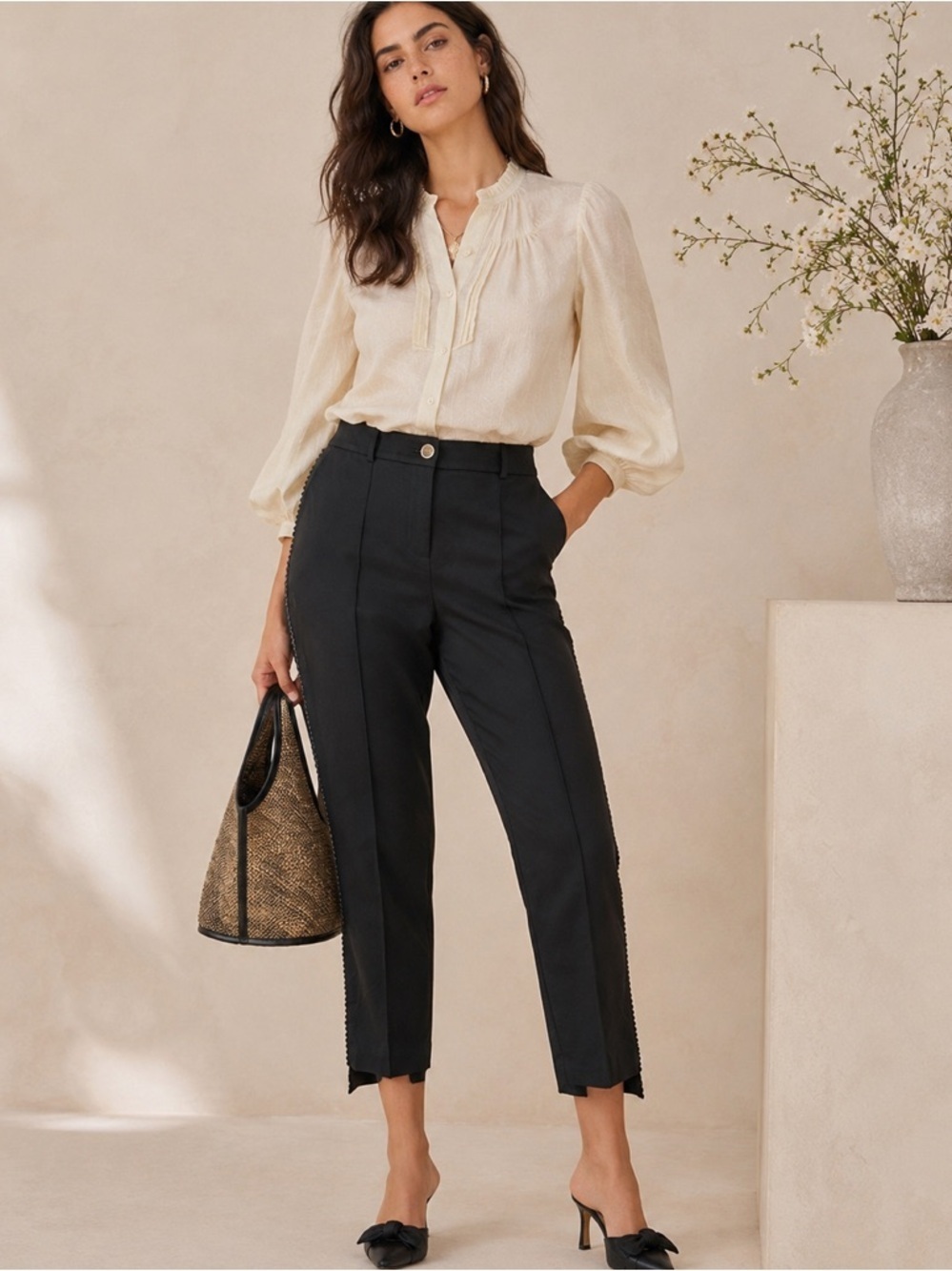 Ted Baker Tailored Cropped Pants in Black